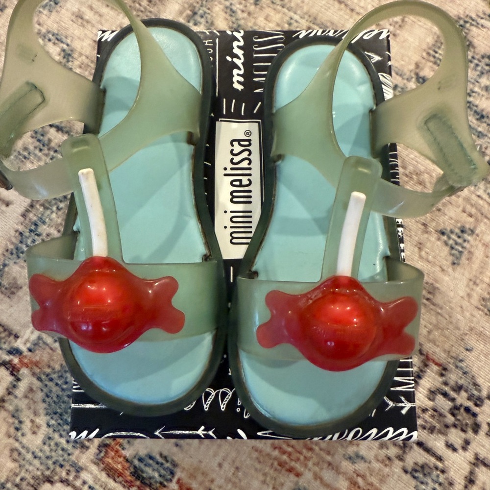 Mini Melissa Girls Lolipop Aqua & Red Sandals